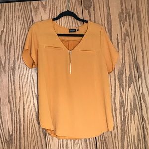 Yellow V-neck